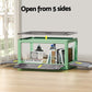 Storage Container Foldable Stackable Large 5 Sides Open Transparent 82L-3