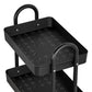 Storage Trolley Kitchen Cart 3 Tiers Rack Shelf Organiser Wheels Black-2