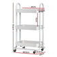 Storage Trolley Kitchen Cart 3 Tiers Rack Shelf Organiser Wheels White-1