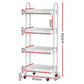 Storage Trolley Kitchen Cart 4 Tiers White-1