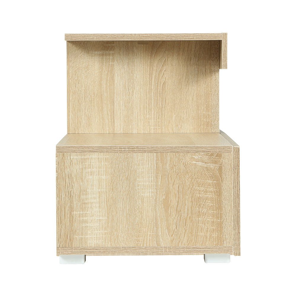 215cm LED TV Cabinet Entertainment Unit - Wood-4