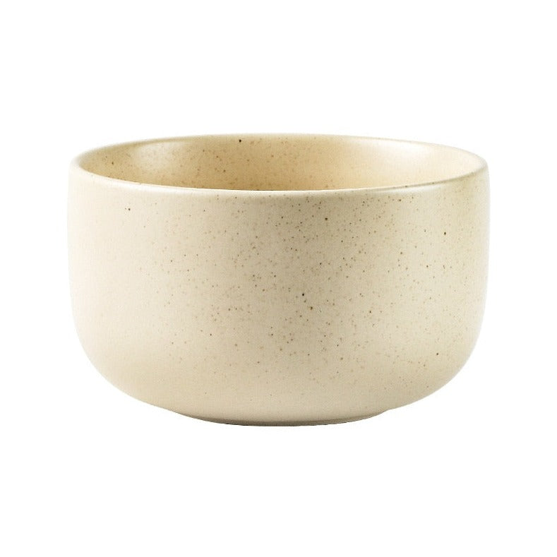 Cream bowl with speckled glaze