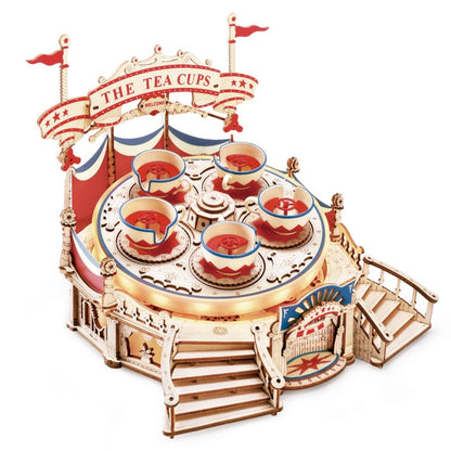 Tea cup carnival ride 3D wooden puzzle toy