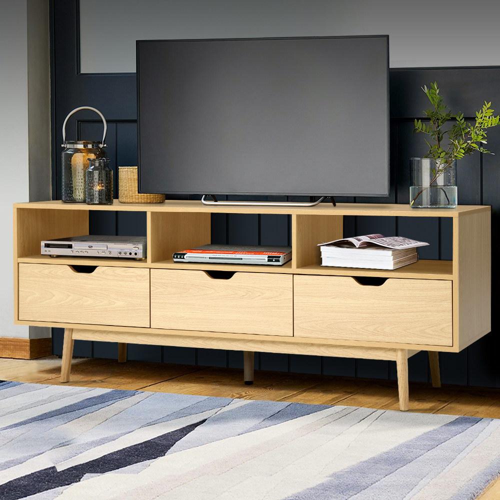 160CM Scandina160cm Scandinavian style TV entertainment unit light timbervian Style Entertainment Unit Natural-0