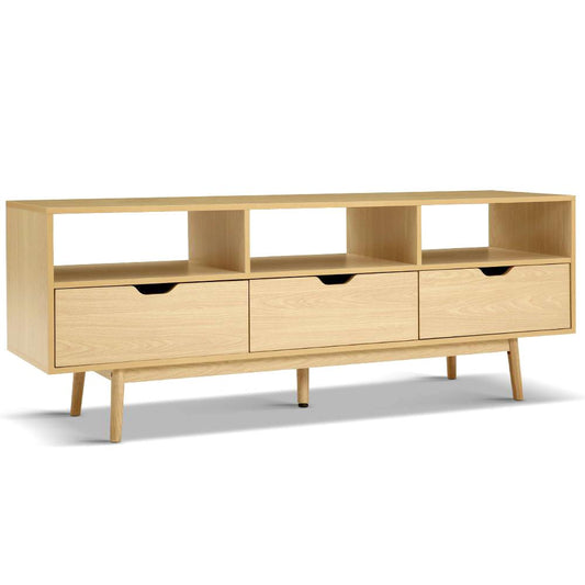 160cm Scandinavian style TV entertainment unit light timber