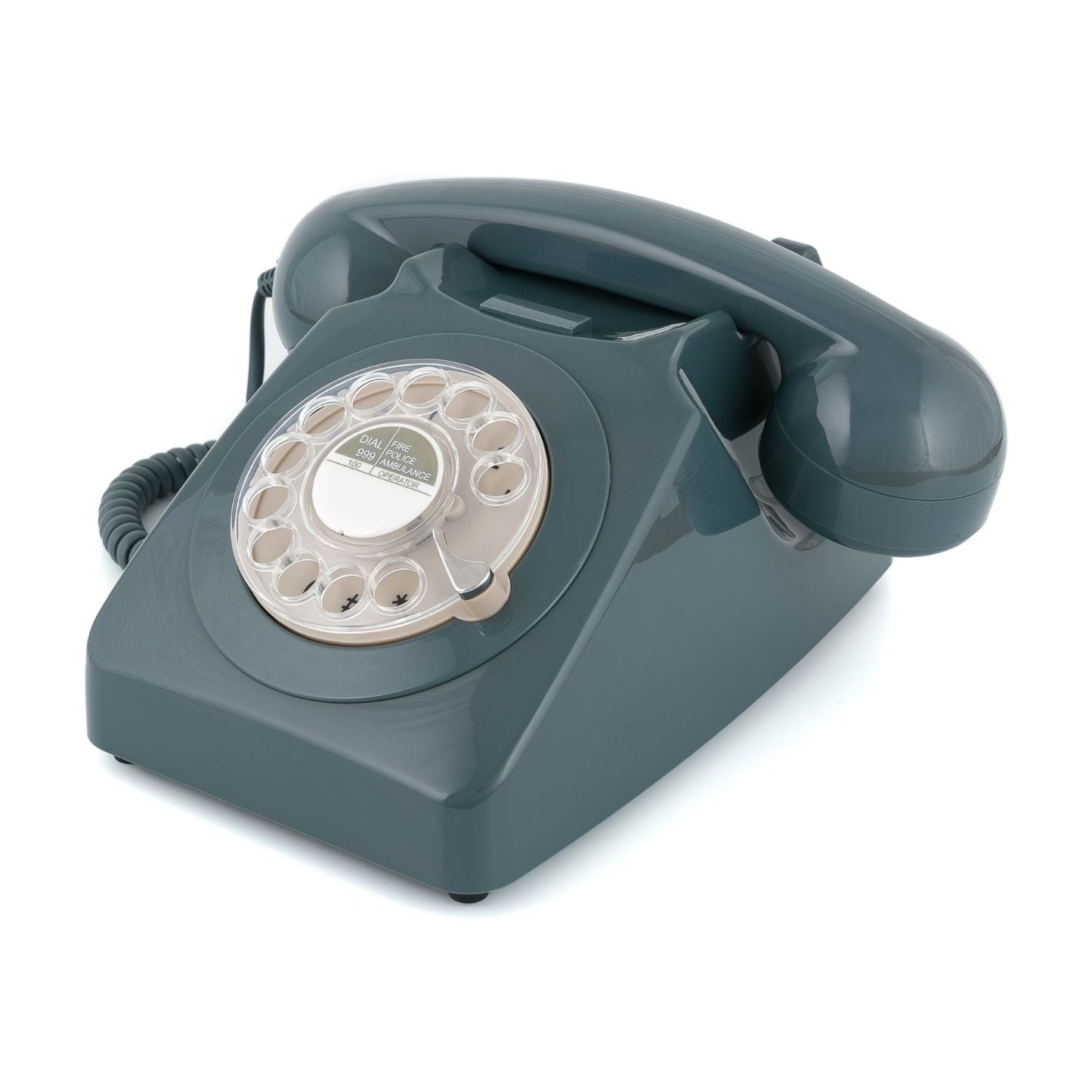 Grey retro style working telephone