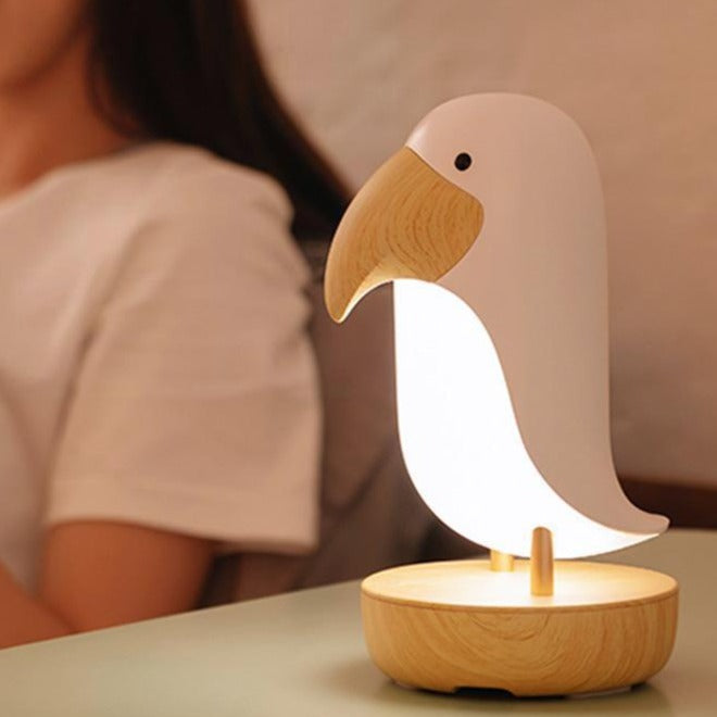 Lamp with Bluetooth speaker option, Toucan LED dimmable touch light