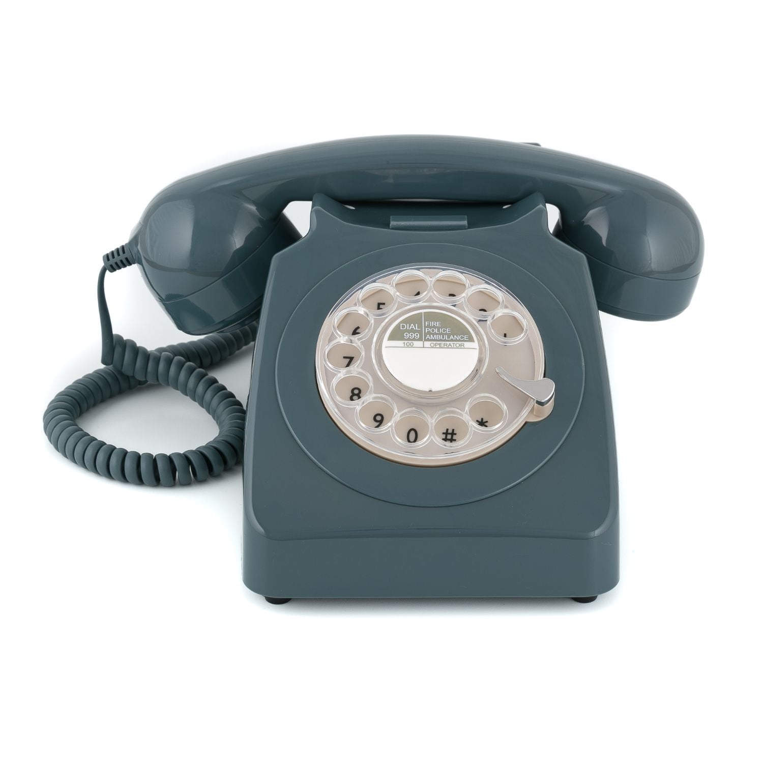 Grey retro style working telephone