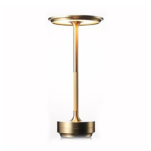 Disk top touch lamp in gold