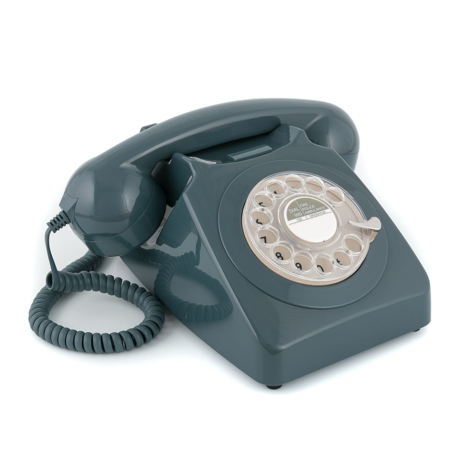 Grey retro style working telephone