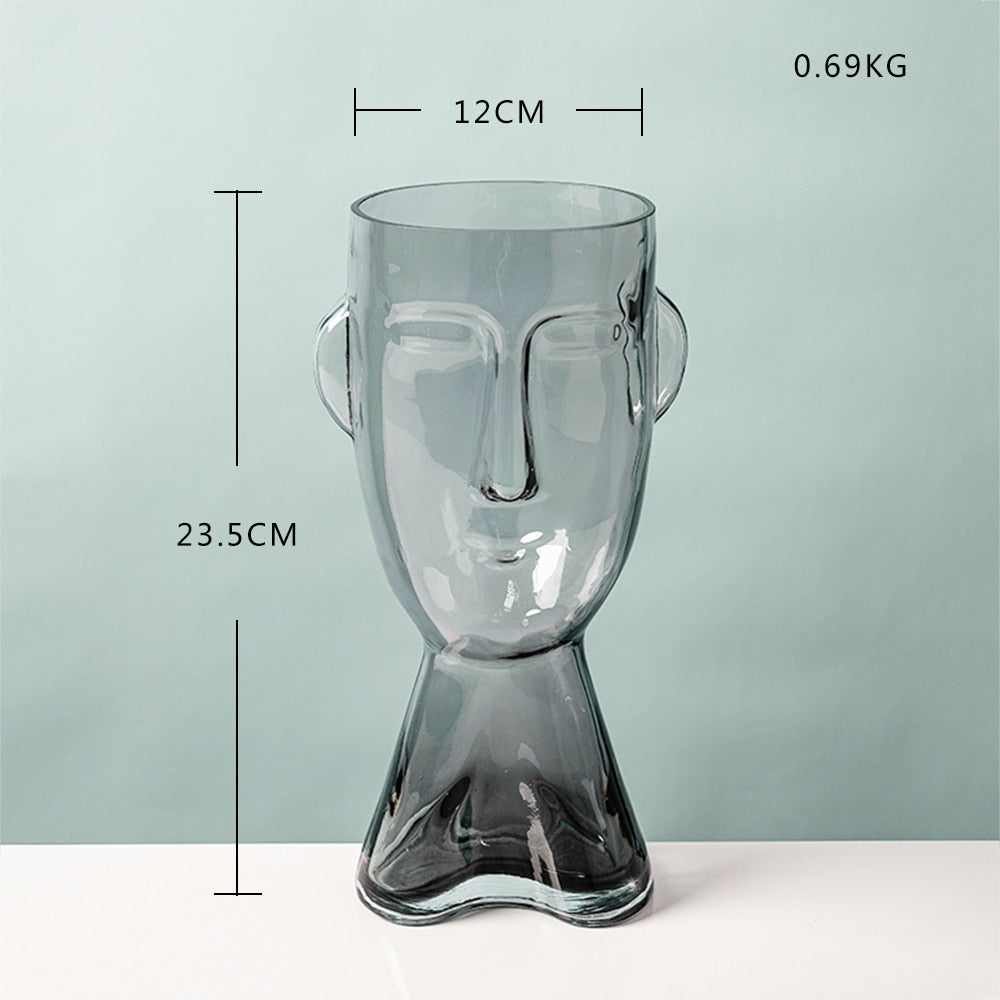 Small black glass and crystal abstract vase dimensions