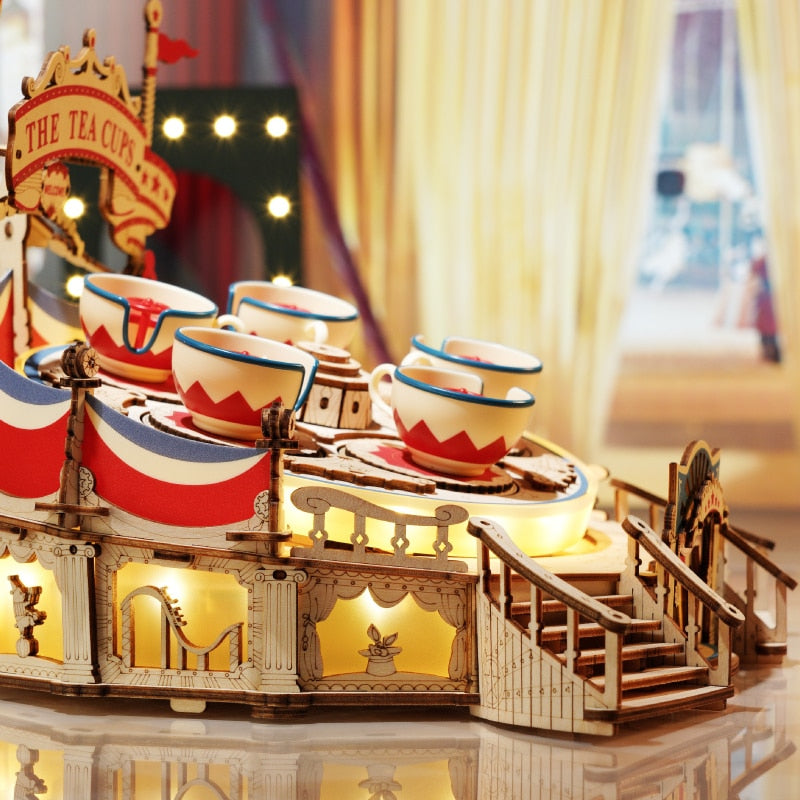 Details for tea cup carnival ride 3D wooden puzzle toy