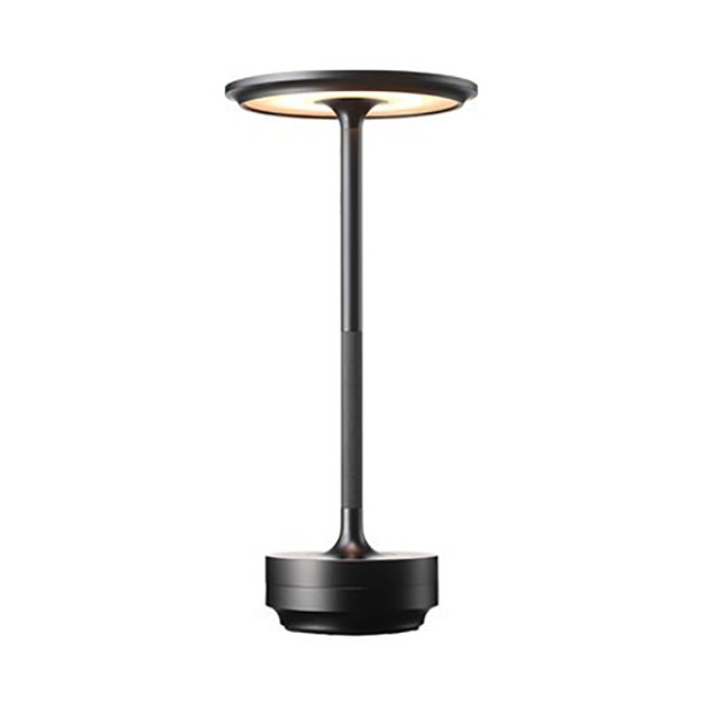 Disk top touch lamp in black