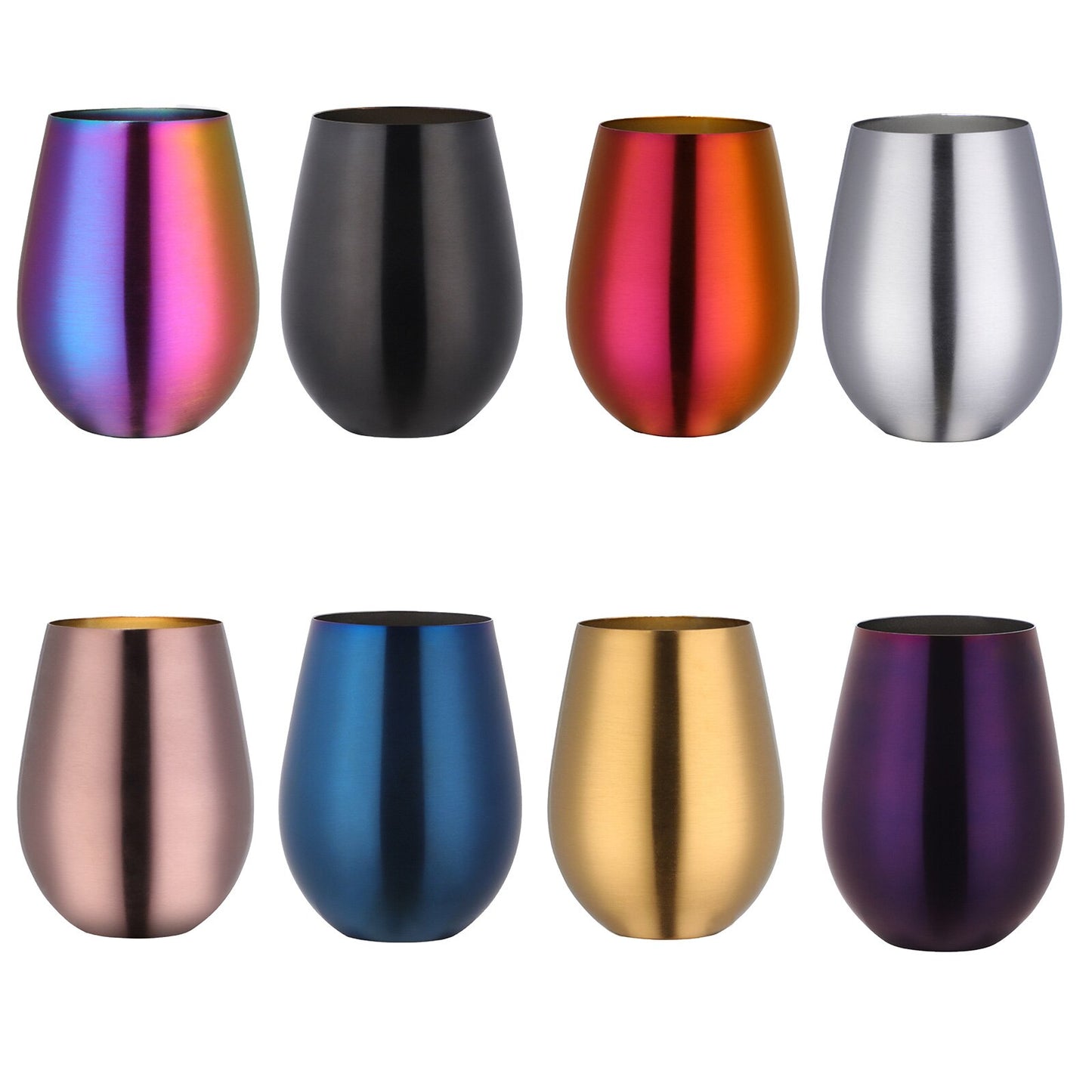 Stainless steel tumblers with straws in different colours