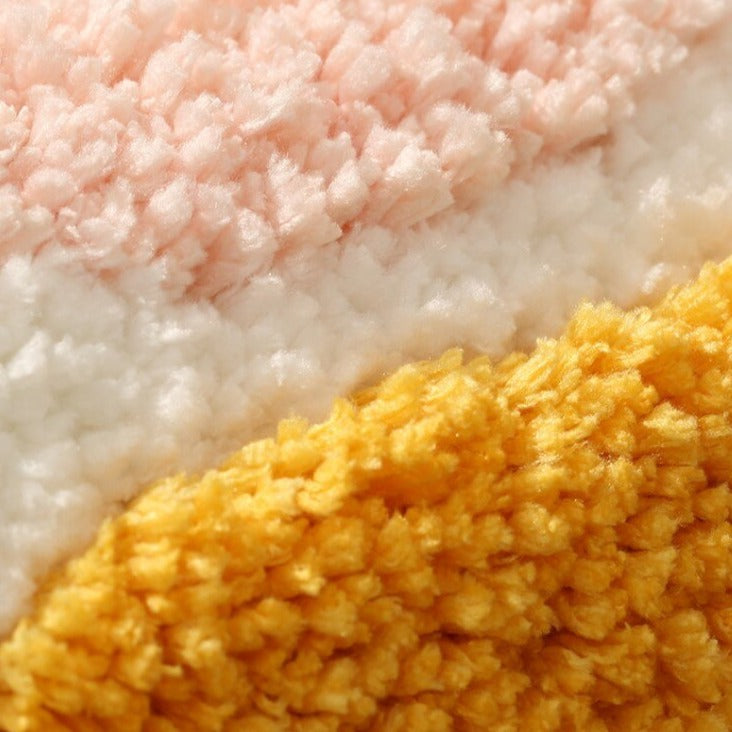 Close up of plush bath mat