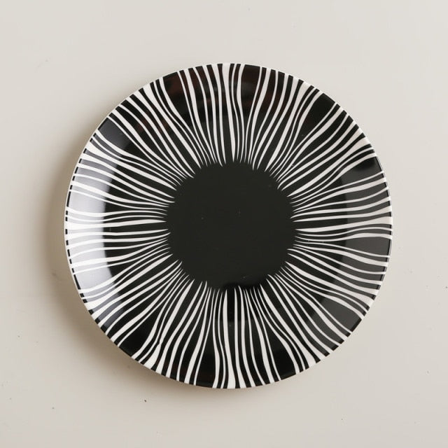 Black and white plate