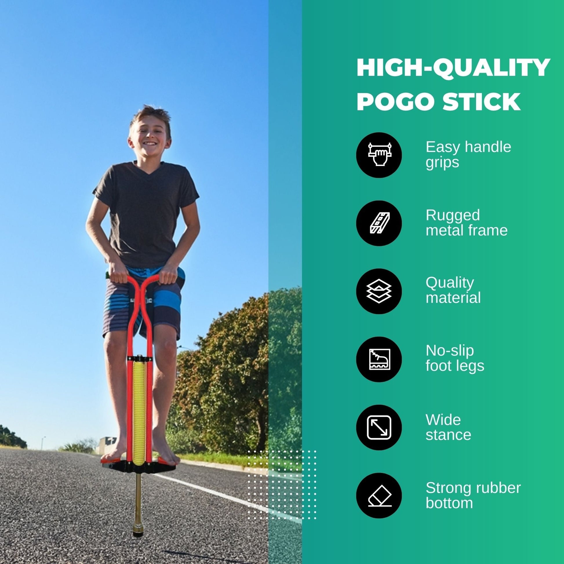 Red Pogo Stick Kids - Childrens Jumping Jackhammer Exercise Hopper Toy-4