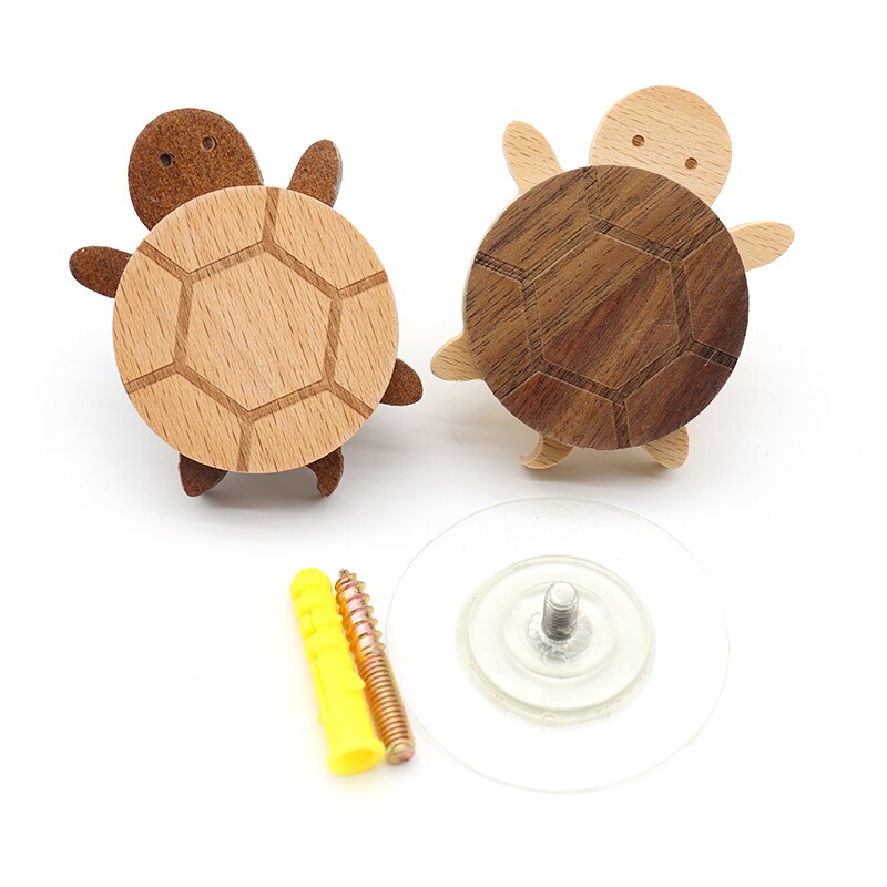 Timber wood turtle wall hooks with fittings