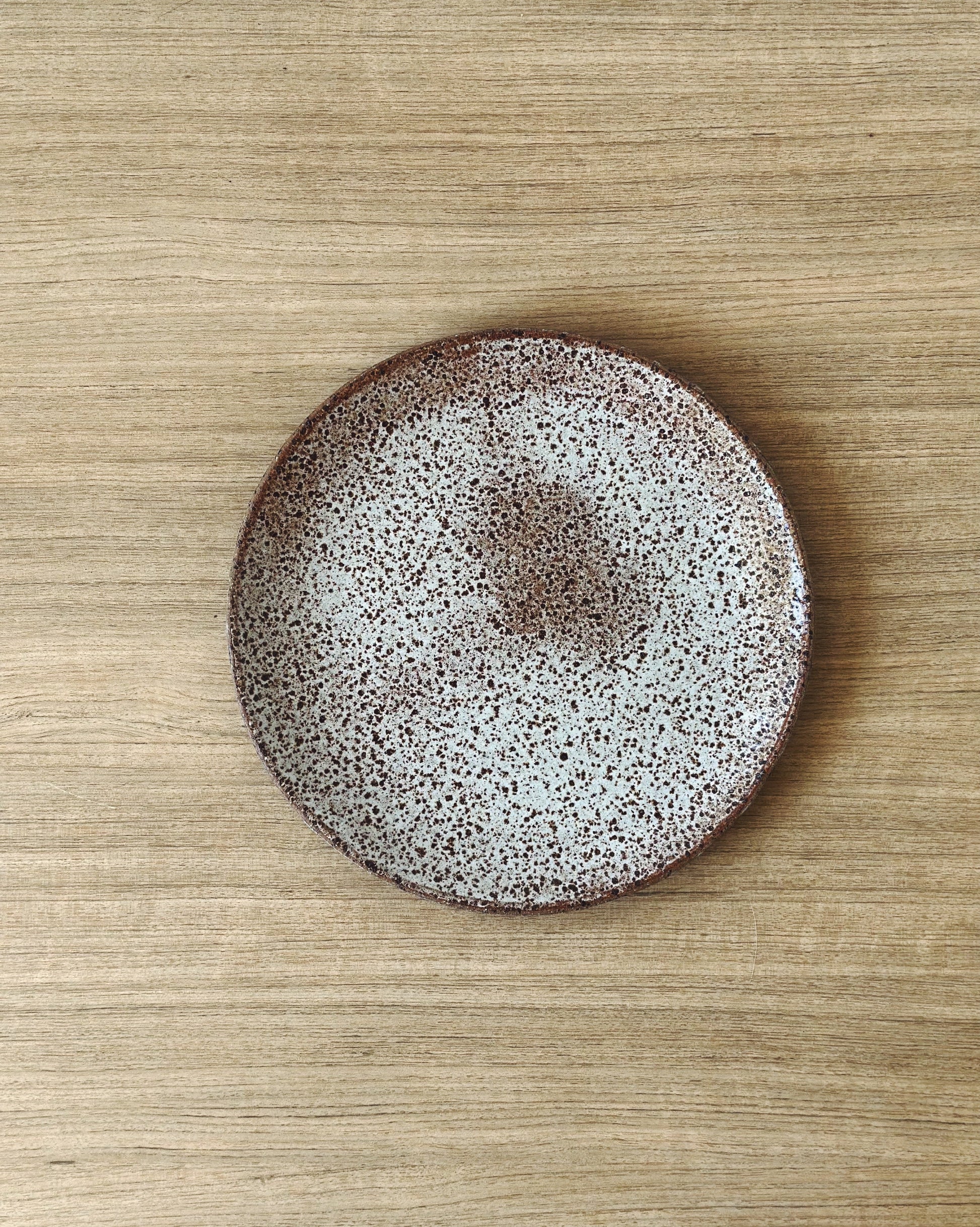 Speckled cream and brown handmade ceramic dinner plate