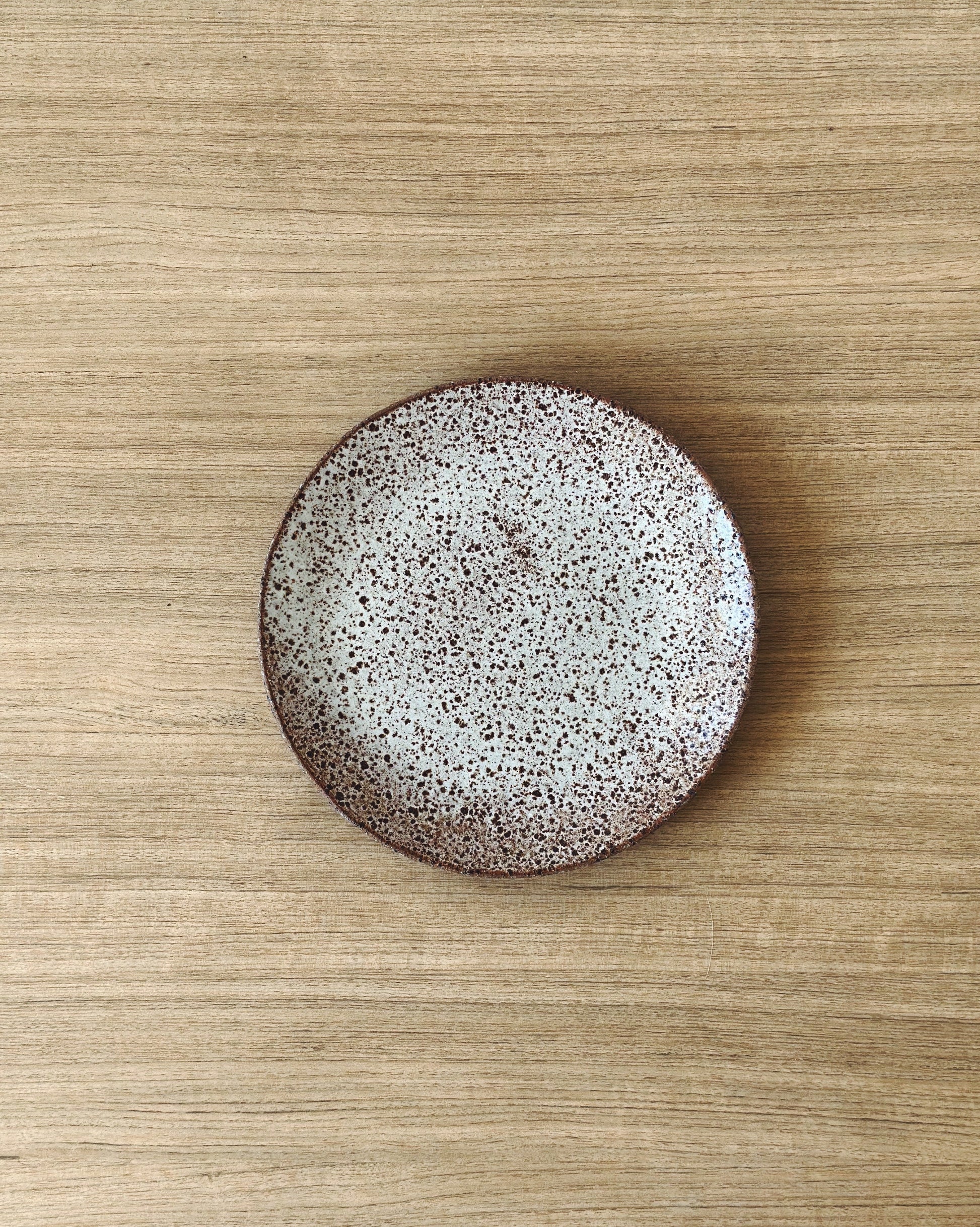 Speckled cream and brown handmade ceramic lunch plate