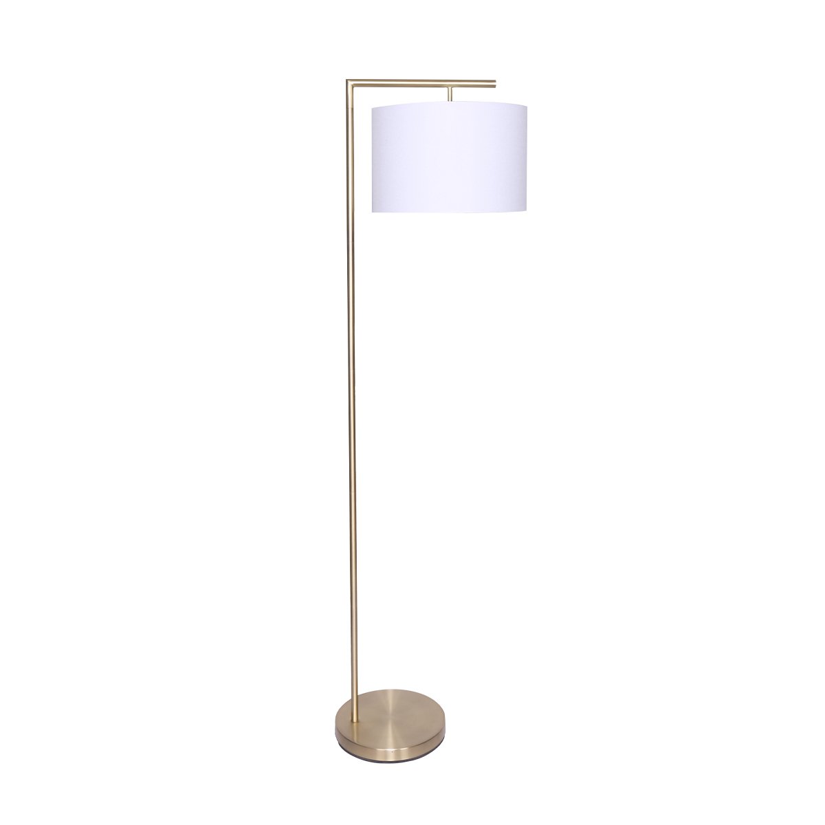 Modern metal lamp with brass finish white shade