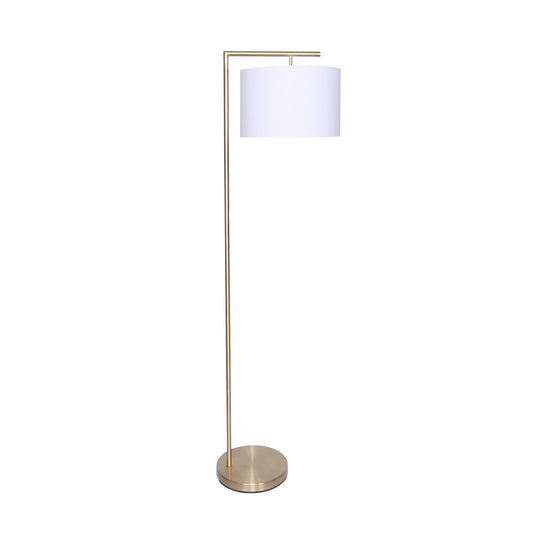 Modern metal lamp with brass finish white shade