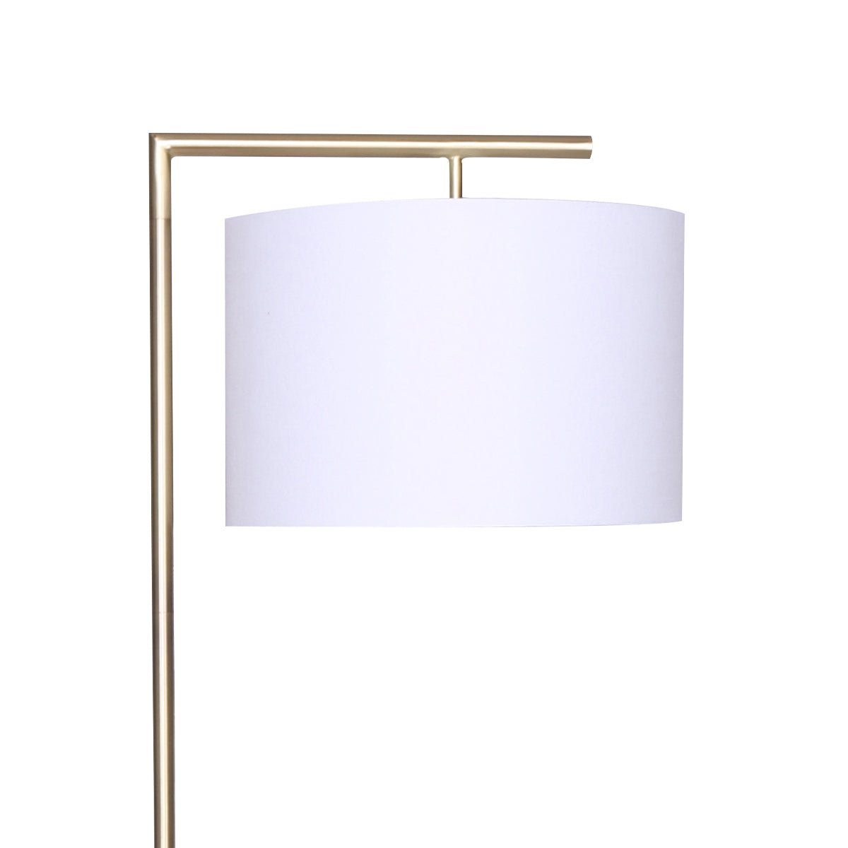 Modern metal lamp with brass finish white shade