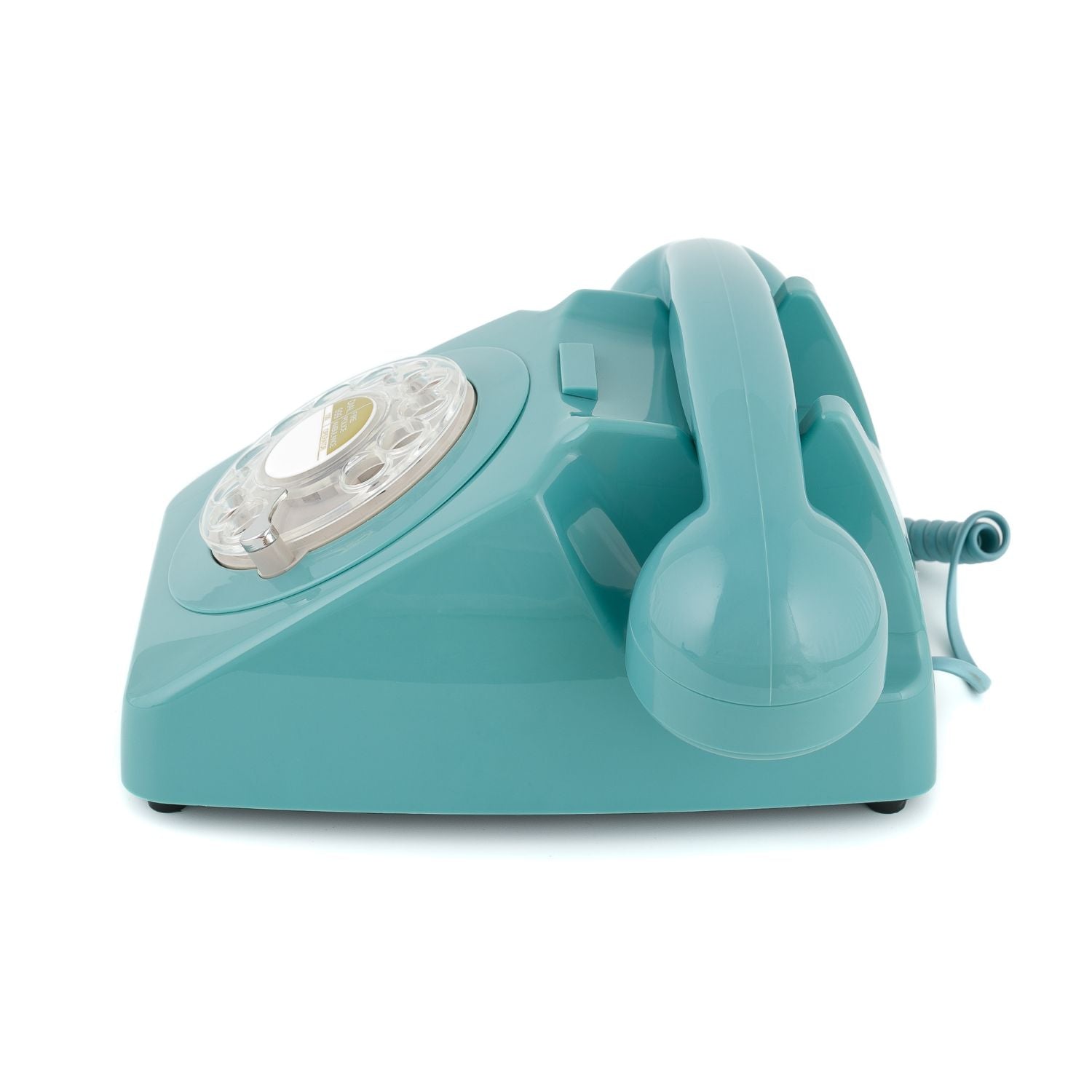 Blue retro style working telephone