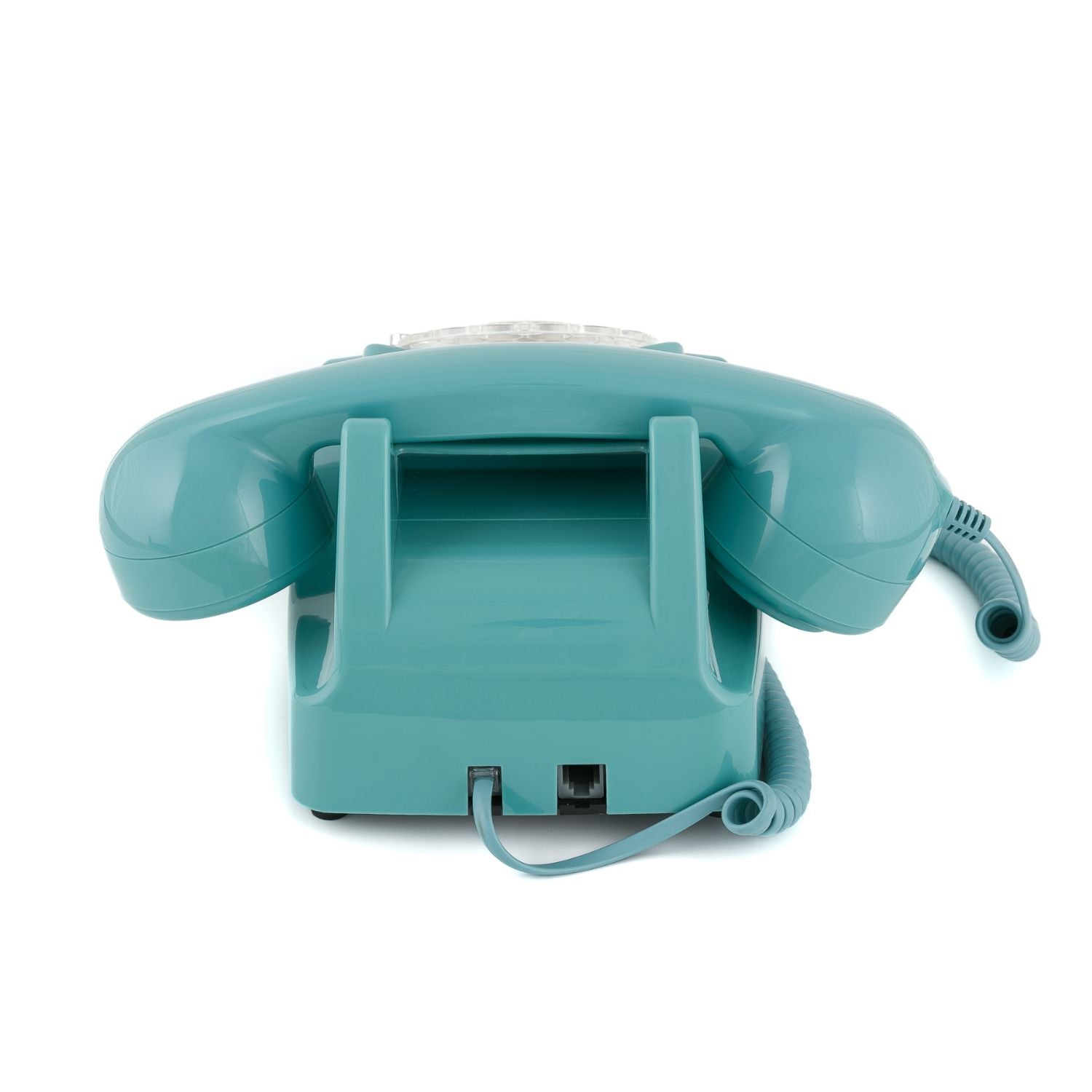 Blue retro style working telephone