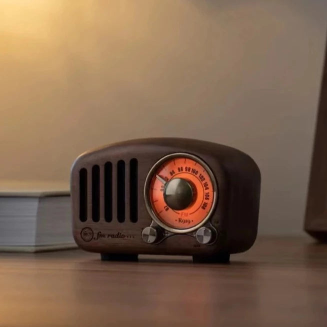 Walnut retro radio speaker