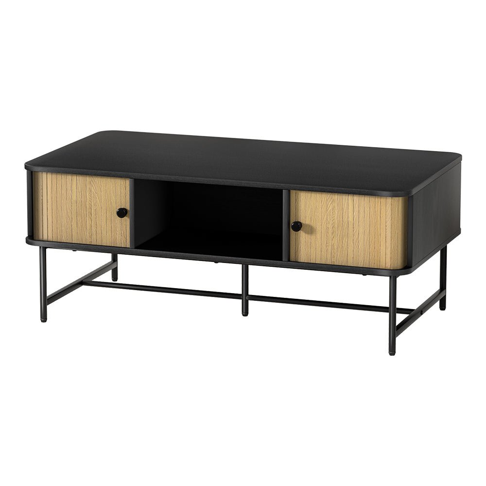 Two Tone Modern Style Coffee Table Sliding Drawer Doors-1