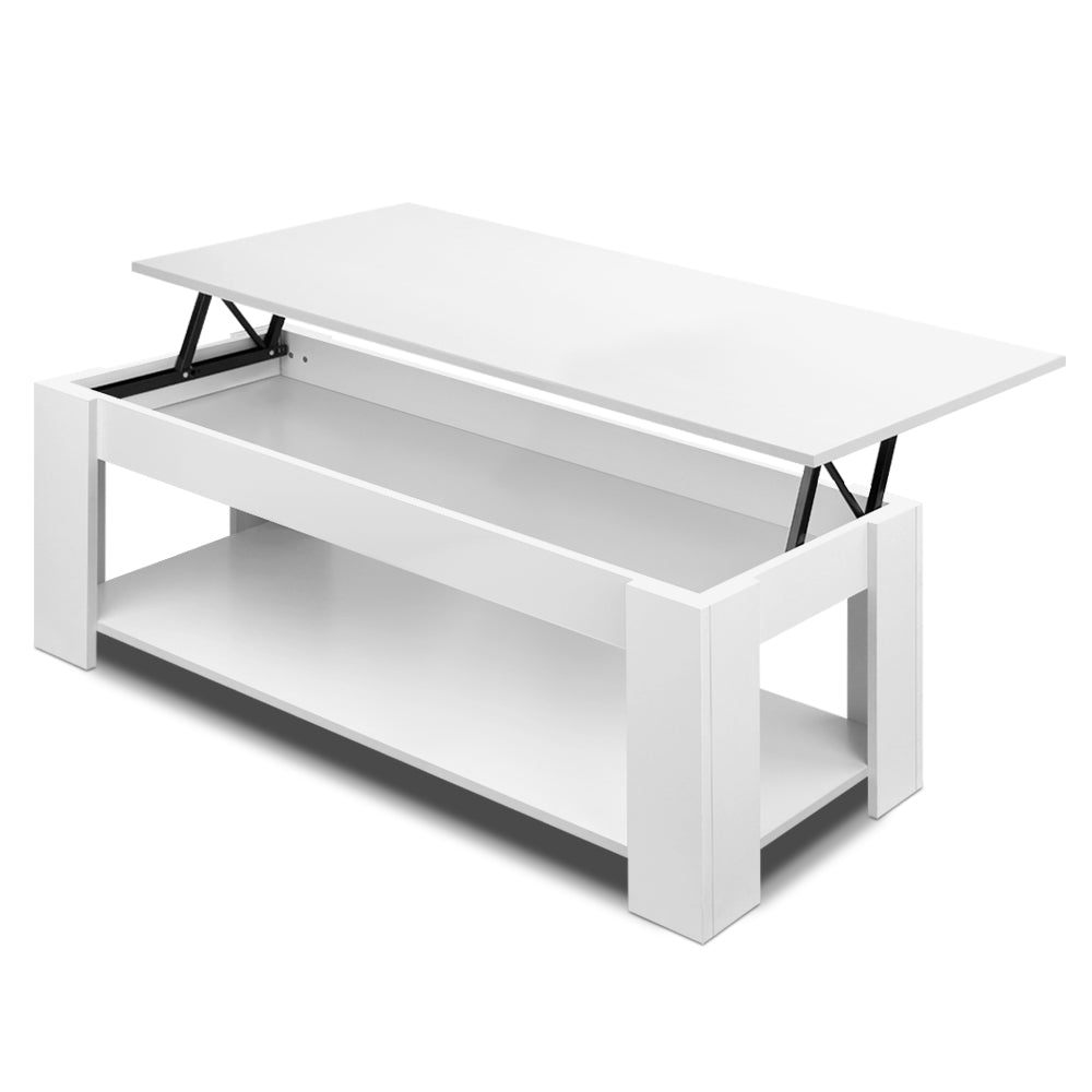 Lift Up Storage Coffee Table White-1