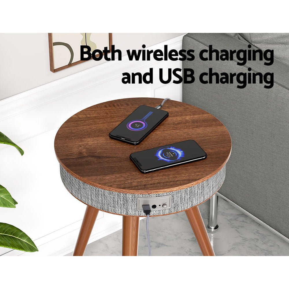 Smart Coffee Side Table Wireless Charging Bluetooth Speaker-1