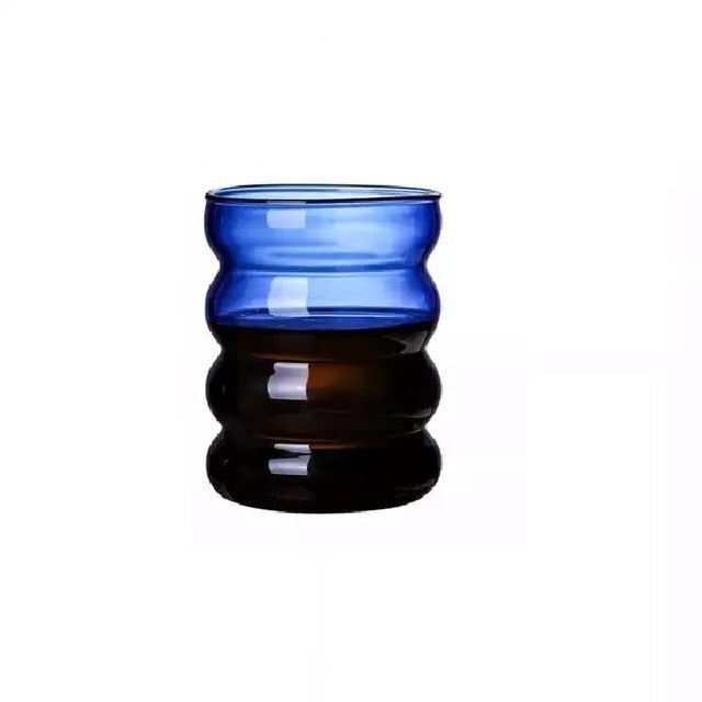 Blue wave shaped drinking glasses