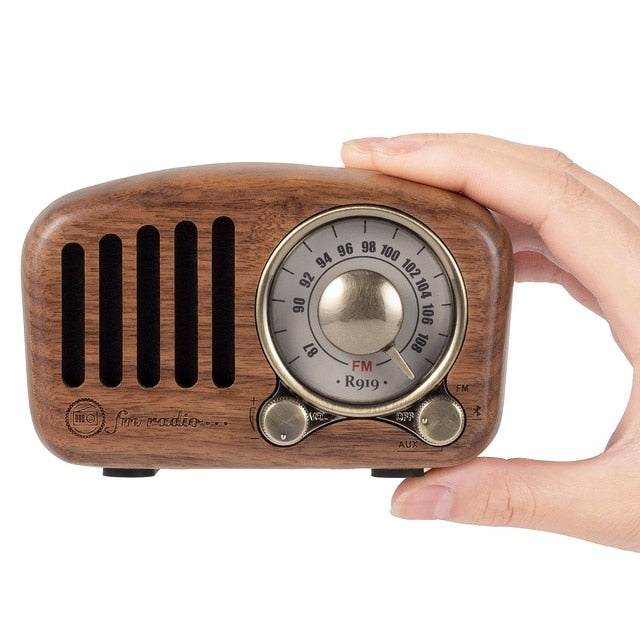 Walnut retro radio speaker