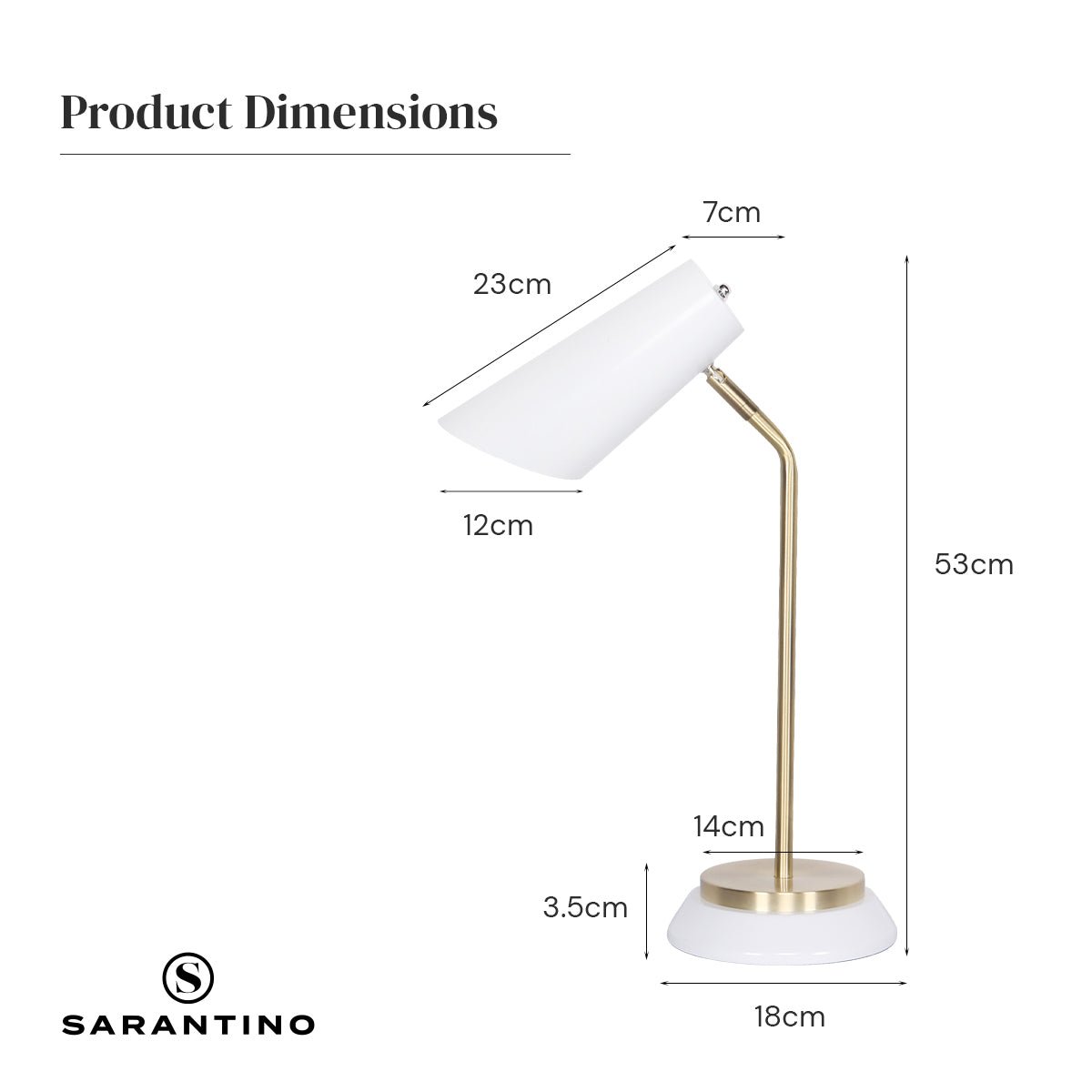 Electric Reading Light Table Lamp Brass Finish - White-5