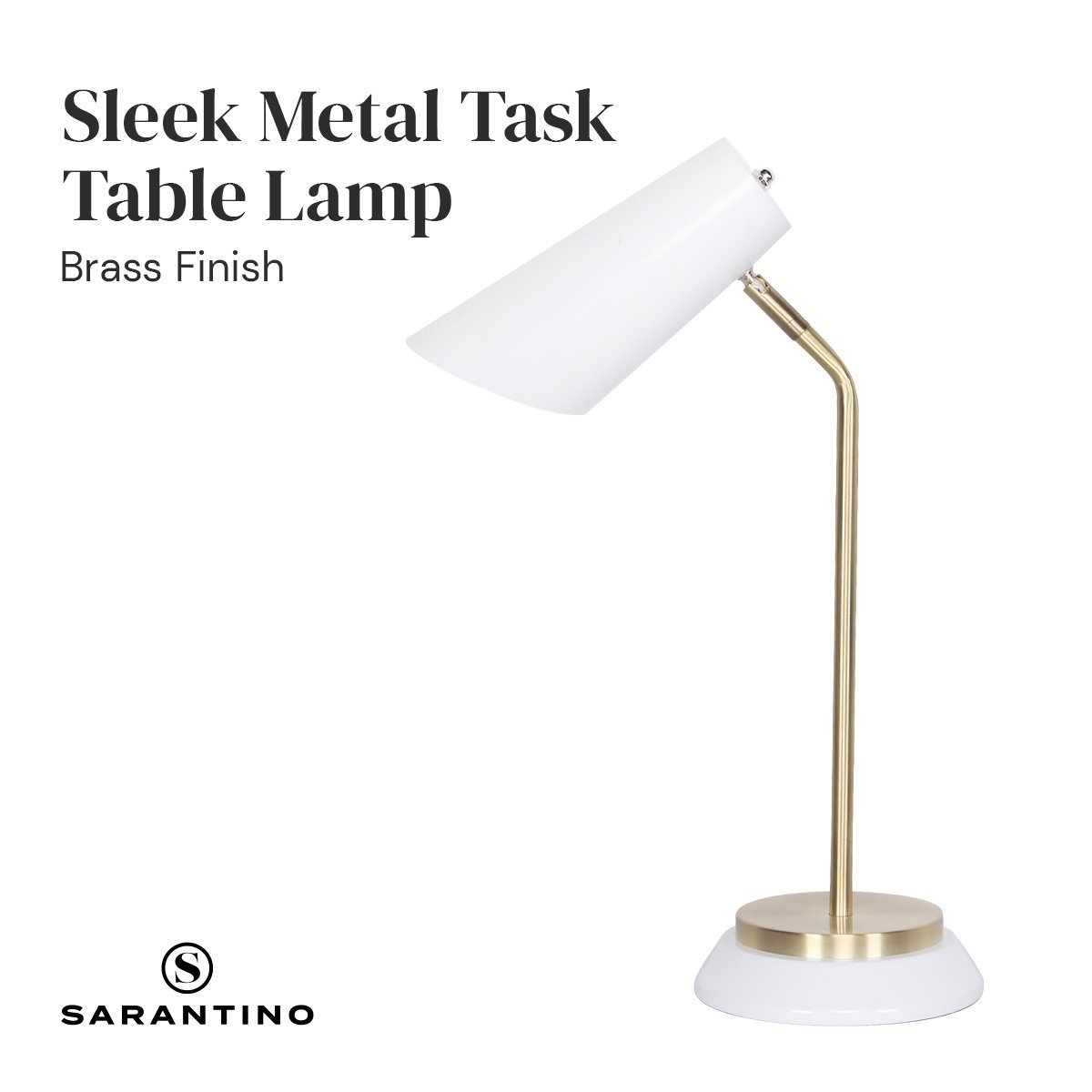 Electric Reading Light Table Lamp Brass Finish - White-4