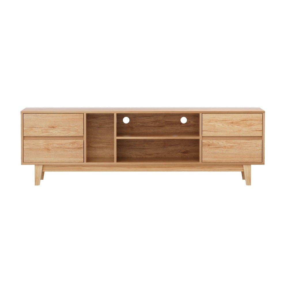 180cm Wooden Lowline TV Cabinet Entertainment Unit Stand with Storage Drawer and Shelf-3