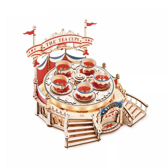 Tea cup carnival ride 3D wooden puzzle toy