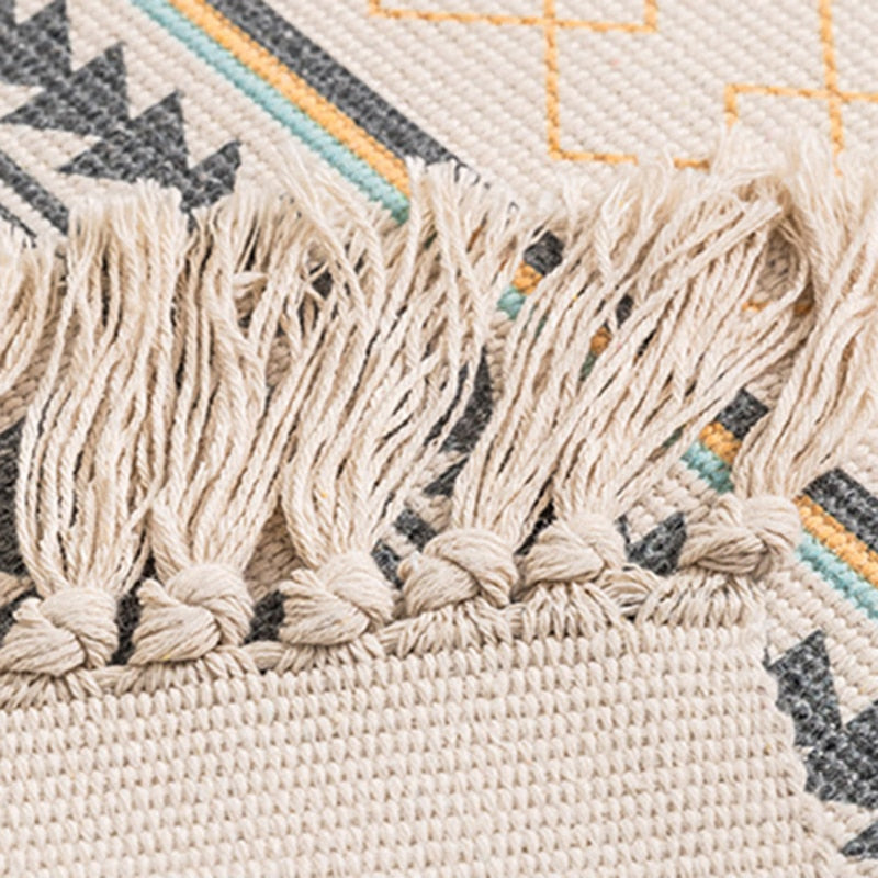 Rug with fringe close up