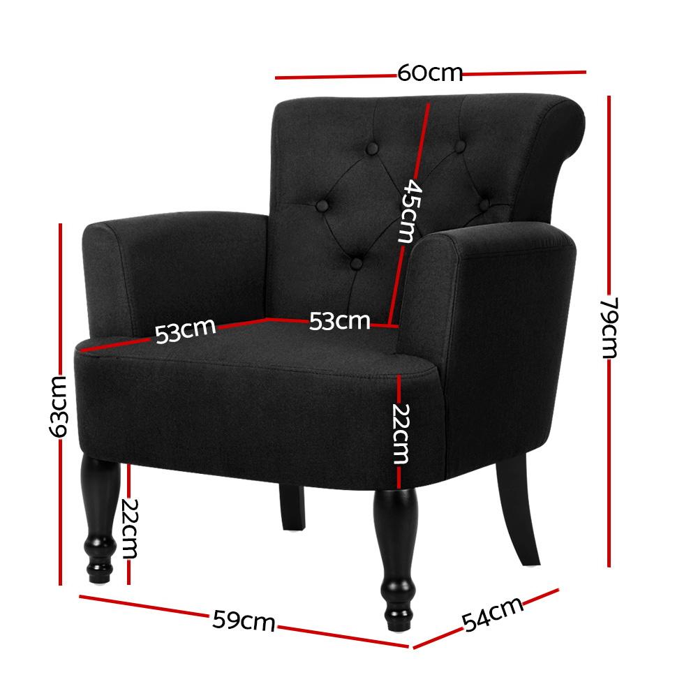 French Lorraine Chair Retro Wing - Black-1