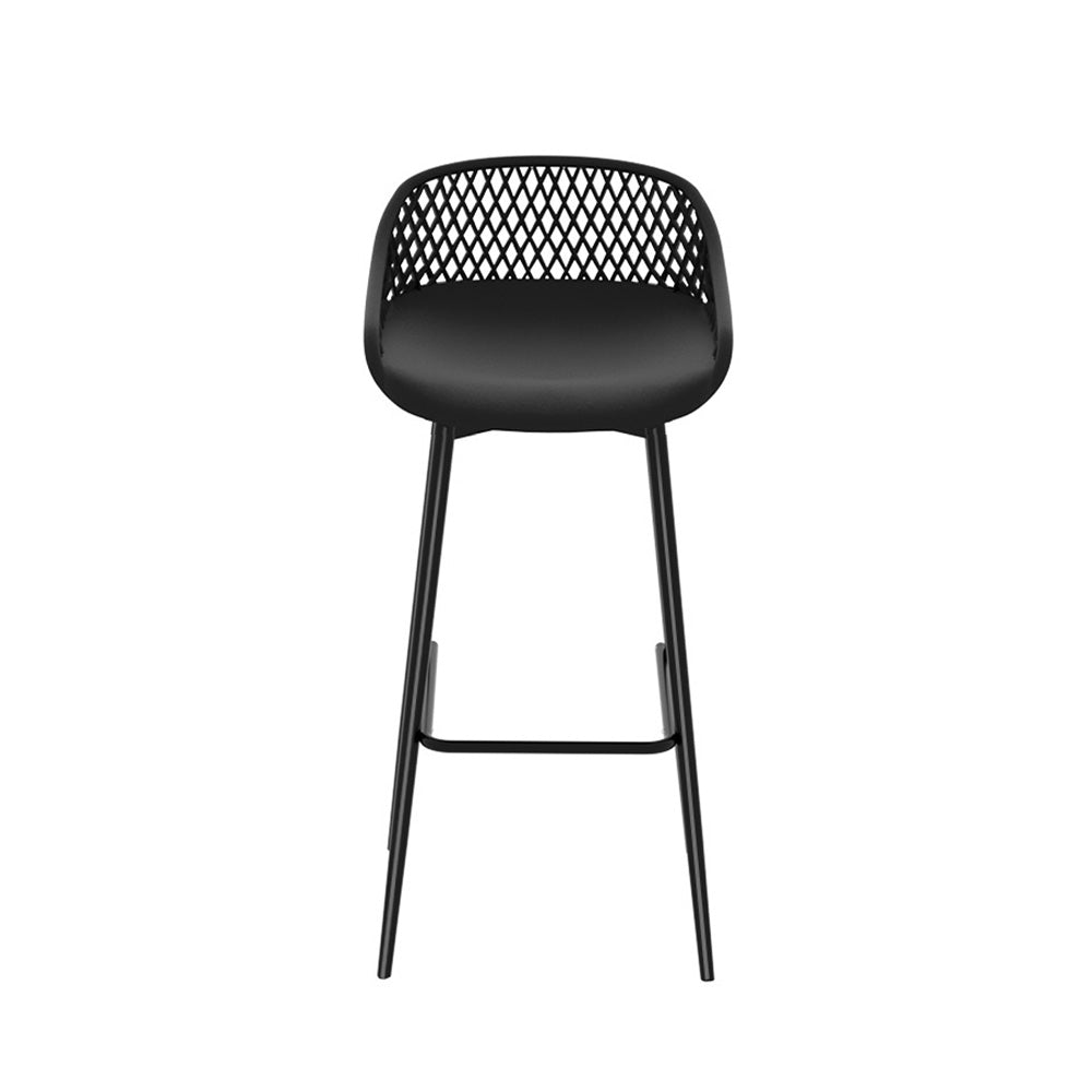 Set of 4 Outdoor Bar Stools Black-3