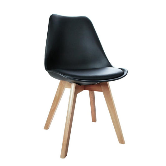 Modern dining chair black with beech wood legs