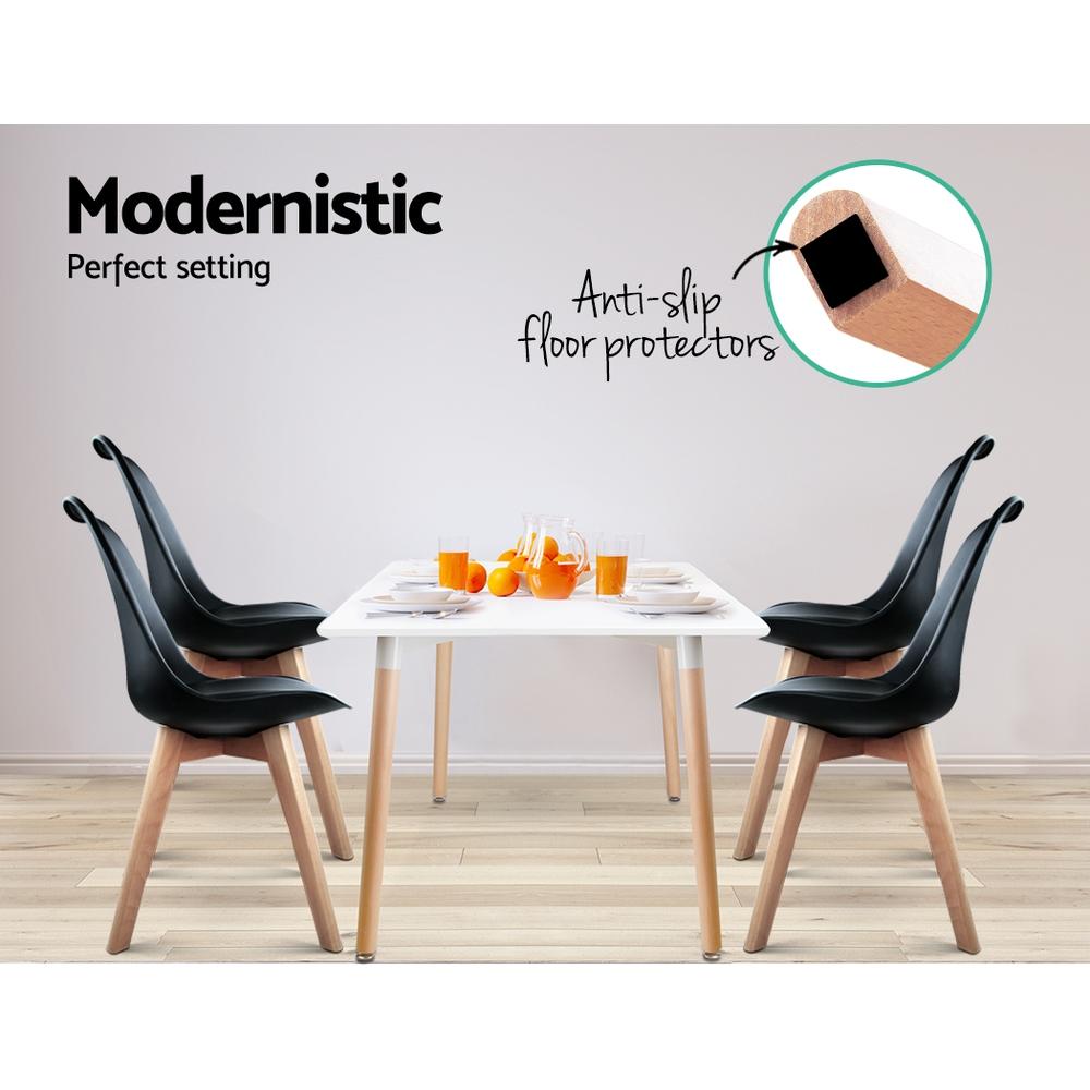 Modern dining chairs black with beech wood legs and notations