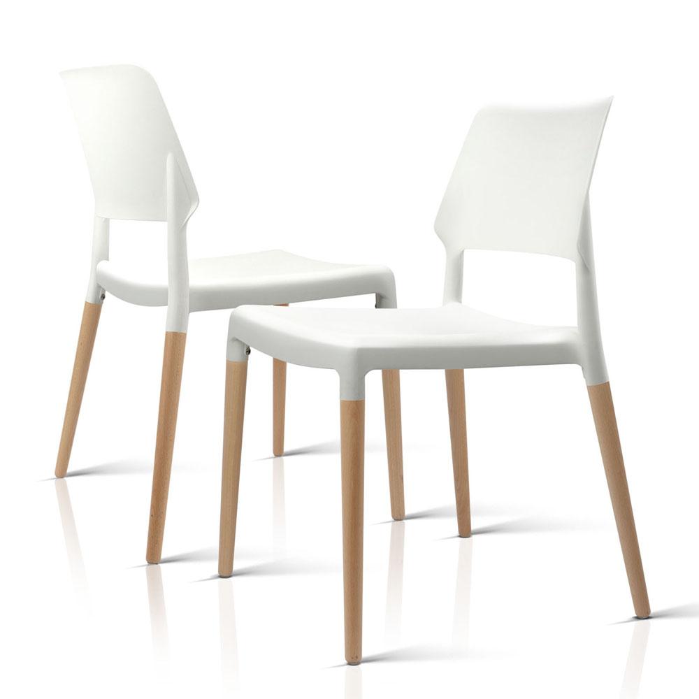 White and beech wood timber dining chair2